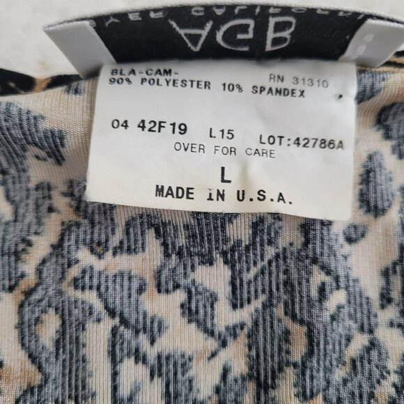 Byer California Women’s Animal Print Vintage 3/4 Sleeve Top Blouse Size L - Picture 4 of 7